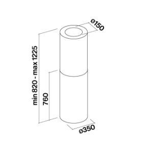 Falmec Hotte îlot Polar IS 35 cm – noir