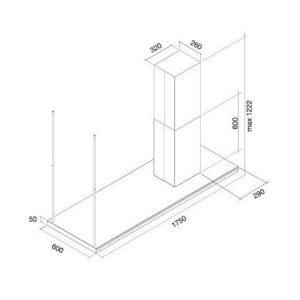 Falmec Hotte îlot Lumen IS 175 DT – inox neutral