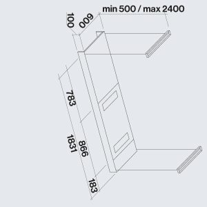 Falmec Hotte îlot Light 2720 IS 180 cm – noir