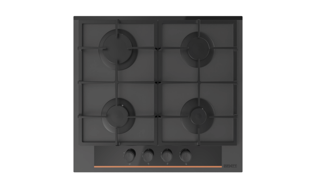 Plaque de cuisson Infinity H6002P07IS-MTV3611TBG — PLAQUE DE CUISSON DARK INOX 60 4 FEUX INFINITY