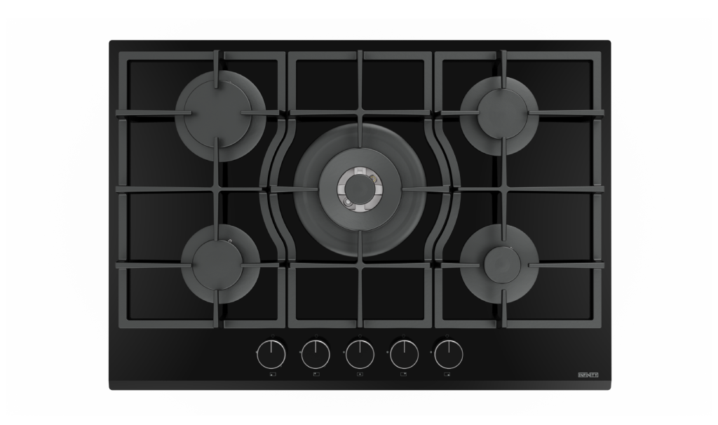 Plaque de cuisson Infinity H7011P07B — PLAQUE DE CUISSON EN VERRE 70 5 FEUX INFINITY