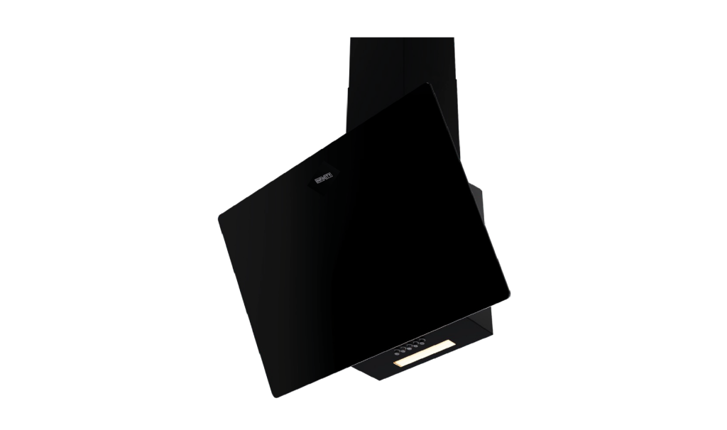 Hotte Infinity AGW4016-90B — Hotte décorative murale 90CM NOIR + BANDE INOX 3V 190W INFINITY