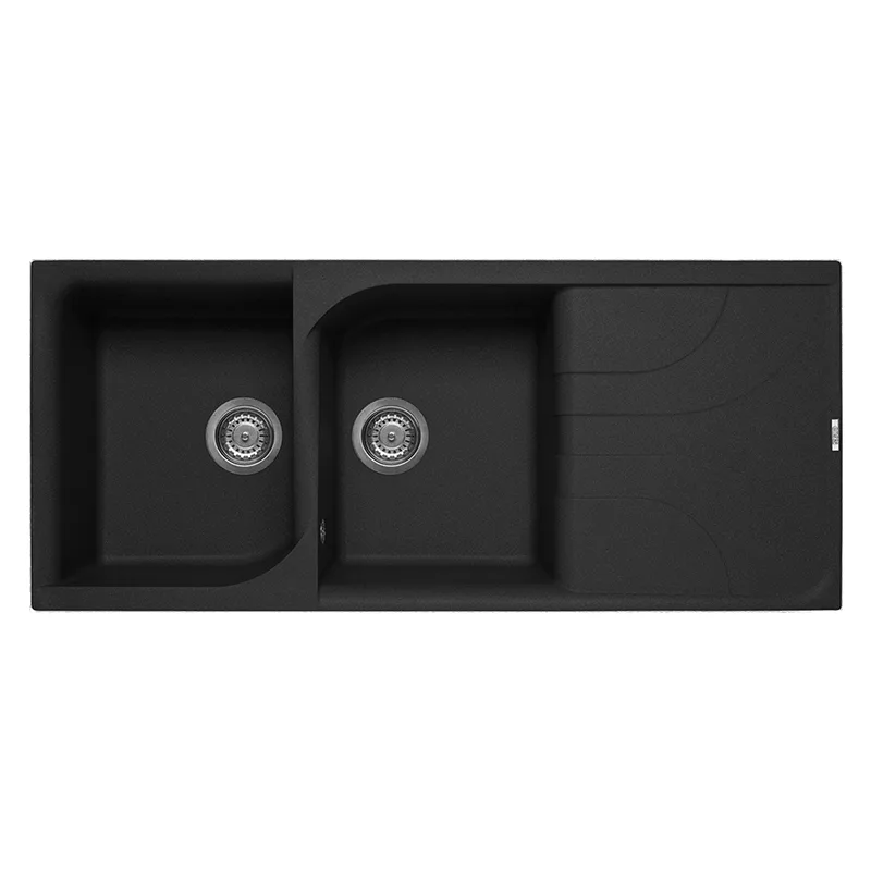 Évier Focus F116B Granitek 116 cm 2 bacs Noir