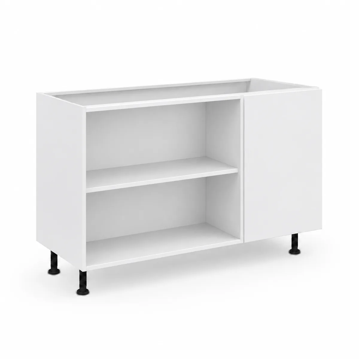 Bas Coin Droite L=120 cm avec ET. - KIT Sans Façade