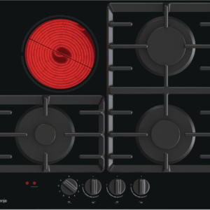 Gorenje Plaque de cuisson 1 foyer électrique + 3 feux gaz GCE681BSC