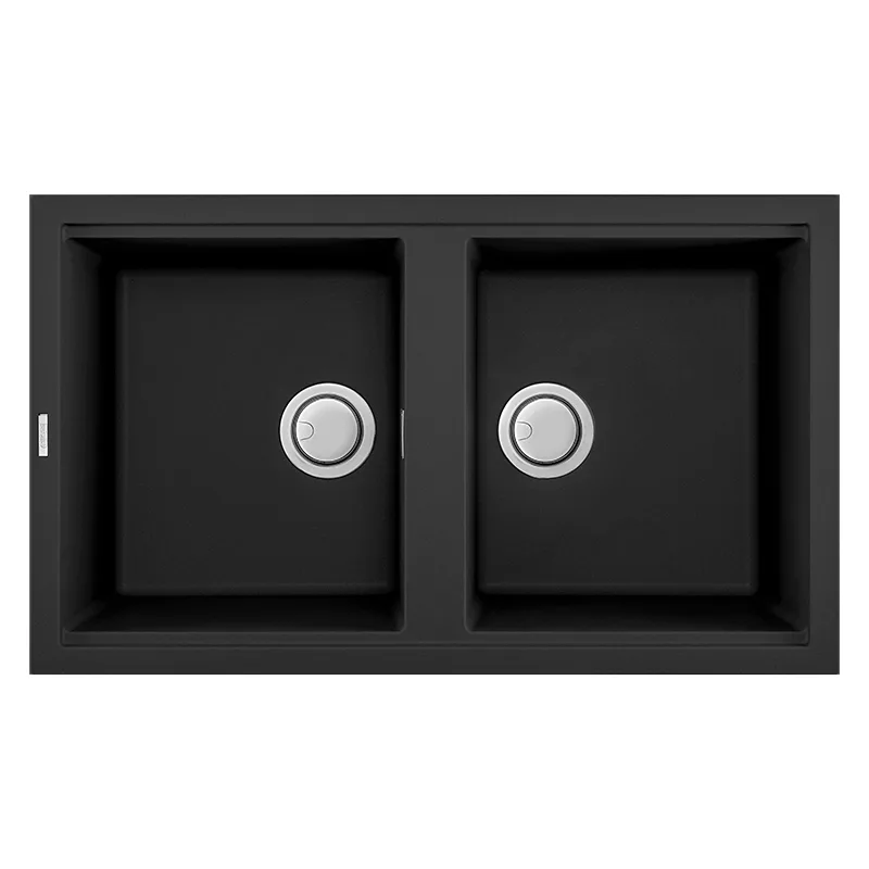 Évier Focus SMART.90B Granitek 86 cm 2 bacs Noir