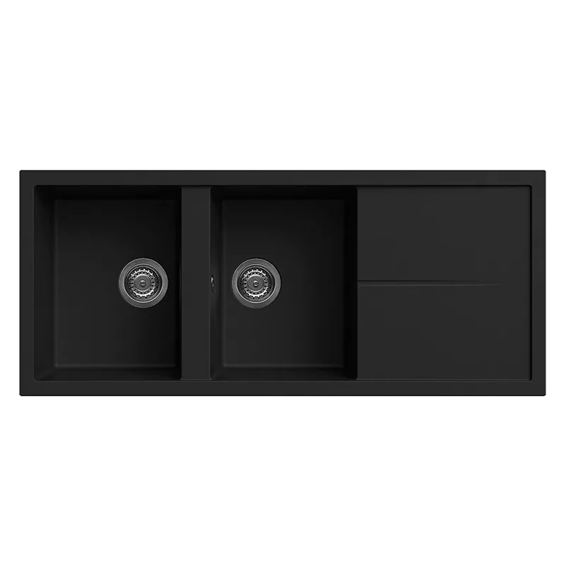 Évier Focus FILO116B Granitek 116 cm 2 bacs Noir