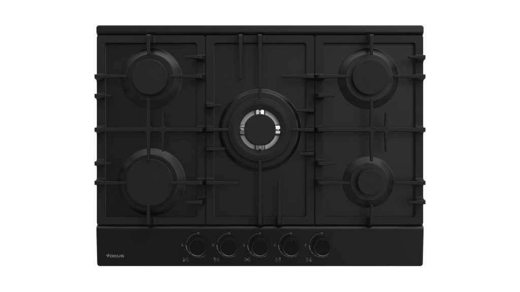 Plaque de cuisson Focus F.478B gaz 5 feux 70 cm noir