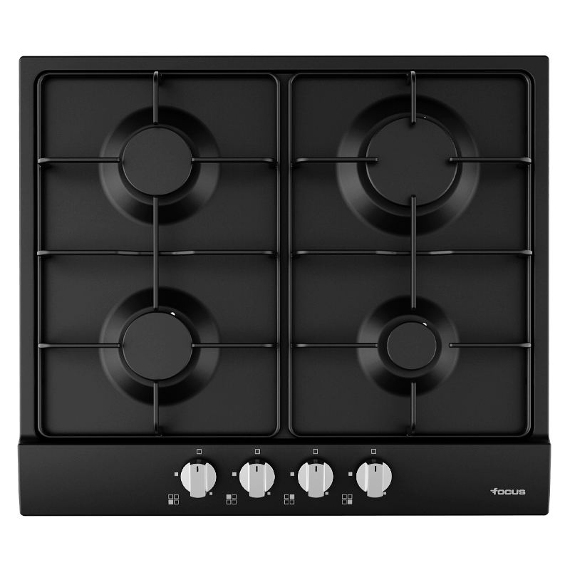 Plaque de cuisson Focus F.401B gaz 4 feux 60 cm noir
