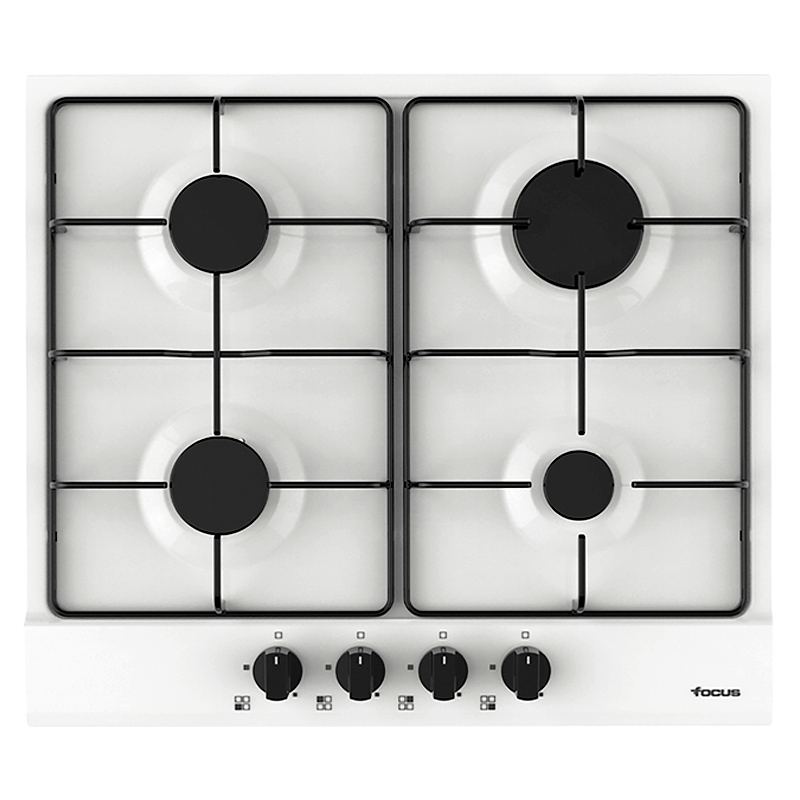 Plaque de cuisson Focus F.401W gaz 4 feux 60 cm blanc