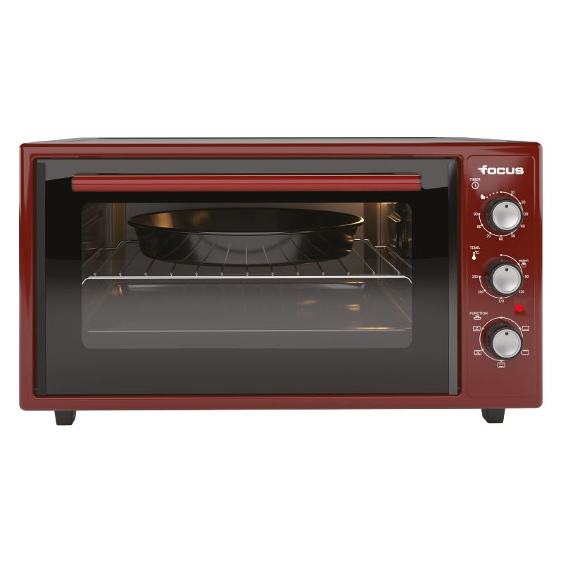 Mini four Focus F.45R – 45 L – 50,5 cm – 2000 W – 6 fonctions – Rouge