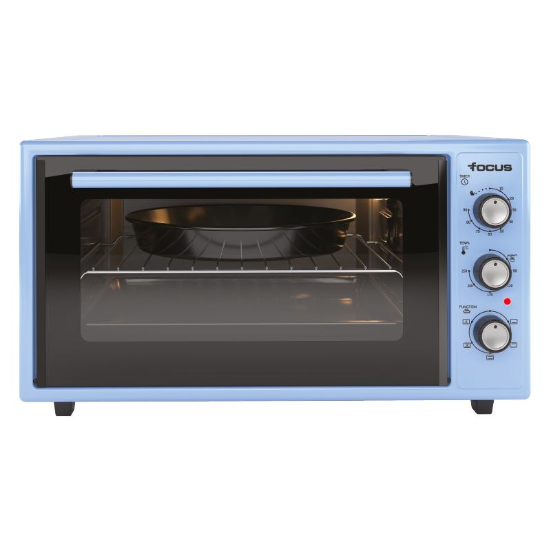 Mini four Focus F.45TR – 45 L – 50,5 cm – 2000 W – 6 fonctions – Bleu turquoise