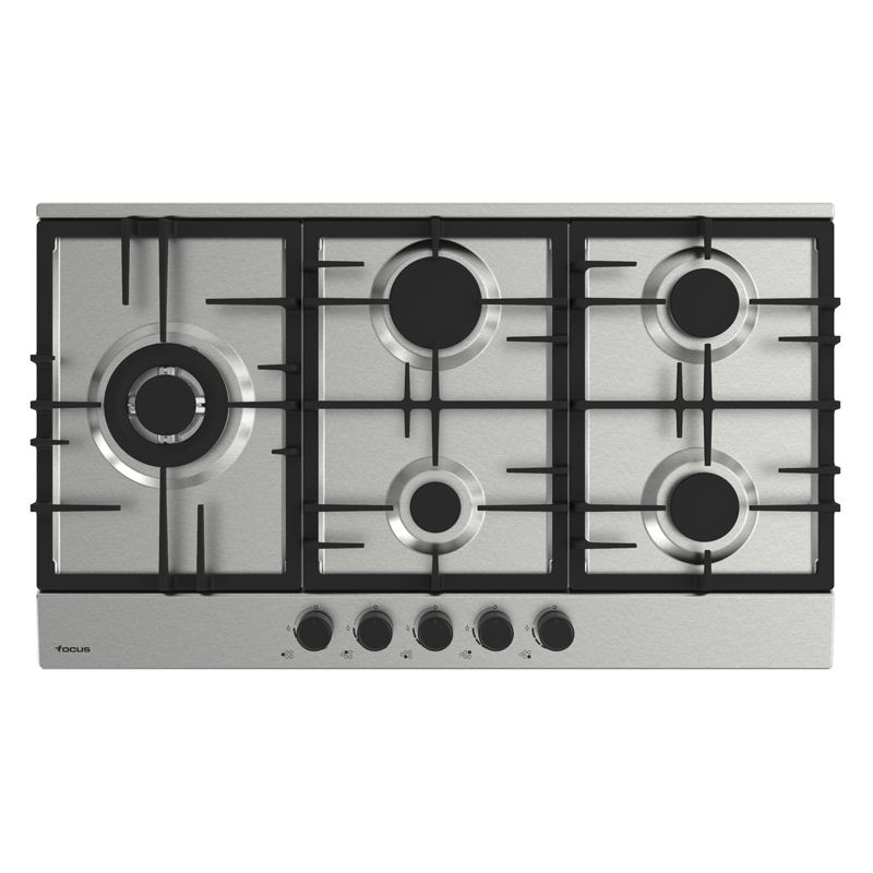 Plaque de cuisson Focus F.4789X gaz 5 feux 90 cm inox