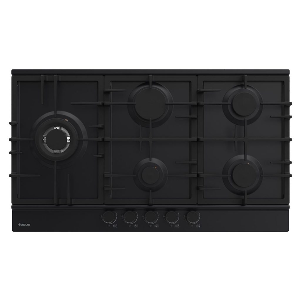 Plaque de cuisson Focus F.8017BS gaz 5 feux 90 cm noir
