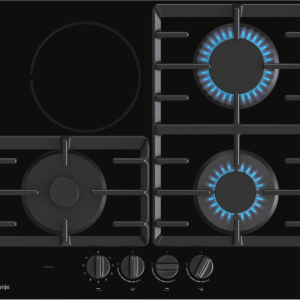 Gorenje Plaque de cuisson 1 foyer électrique + 3 feux gaz GCE681BSC