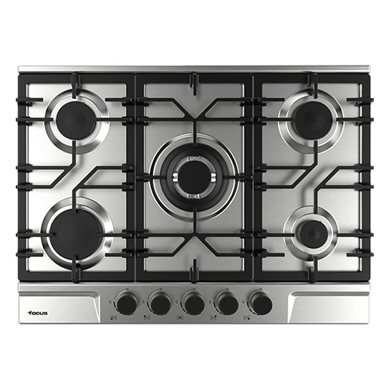 Plaque de cuisson Focus SMILE.70 gaz 5 feux 70 cm inox