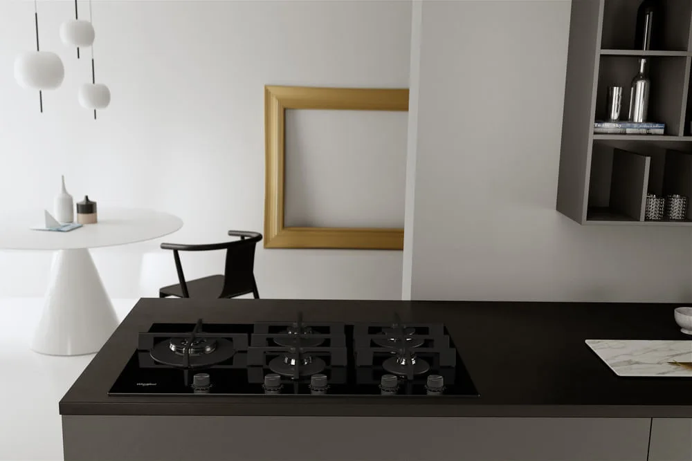 Whirlpool Plaque de cuisson gaz 5 feux 6ème SENS GOWL 928/NB