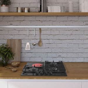 Gorenje Plaque de cuisson 1 foyer électrique + 3 feux gaz GCE681BSC