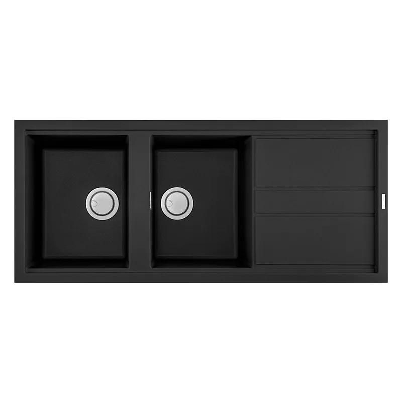 Évier Focus SMART116B Granitek 116 cm 2 bacs Noir
