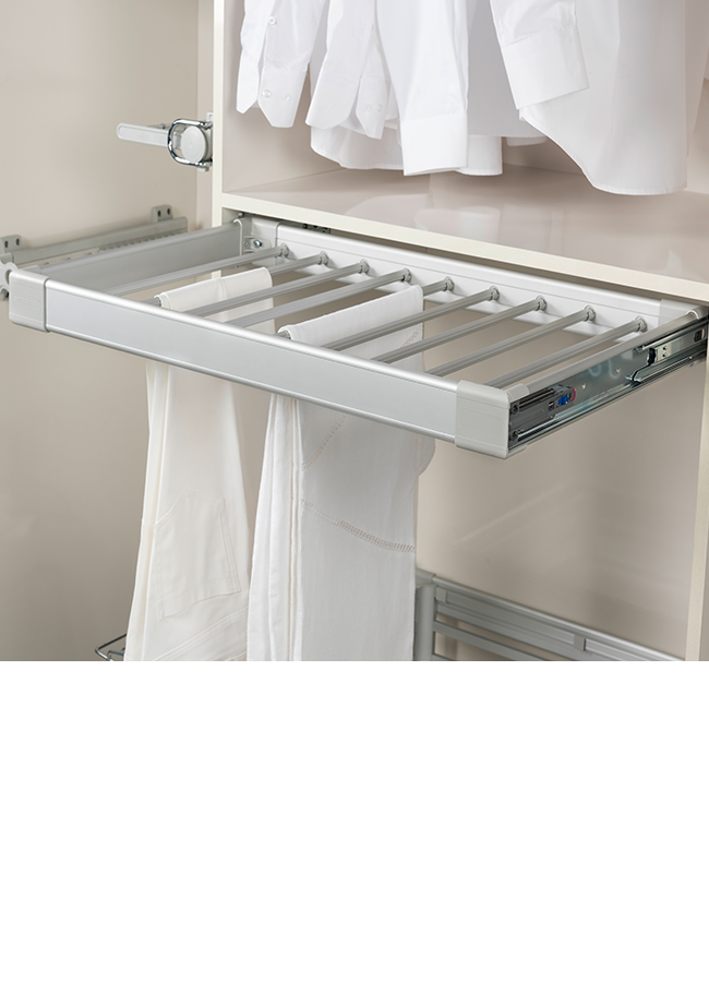 Porte-pantalons aluminium 55cm Starax S-6214