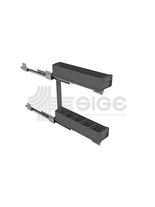 Porte-bouteilles extractible SIGE PRO-LINE – Gris Orion – 15 / 30 / 40 / 45 cm